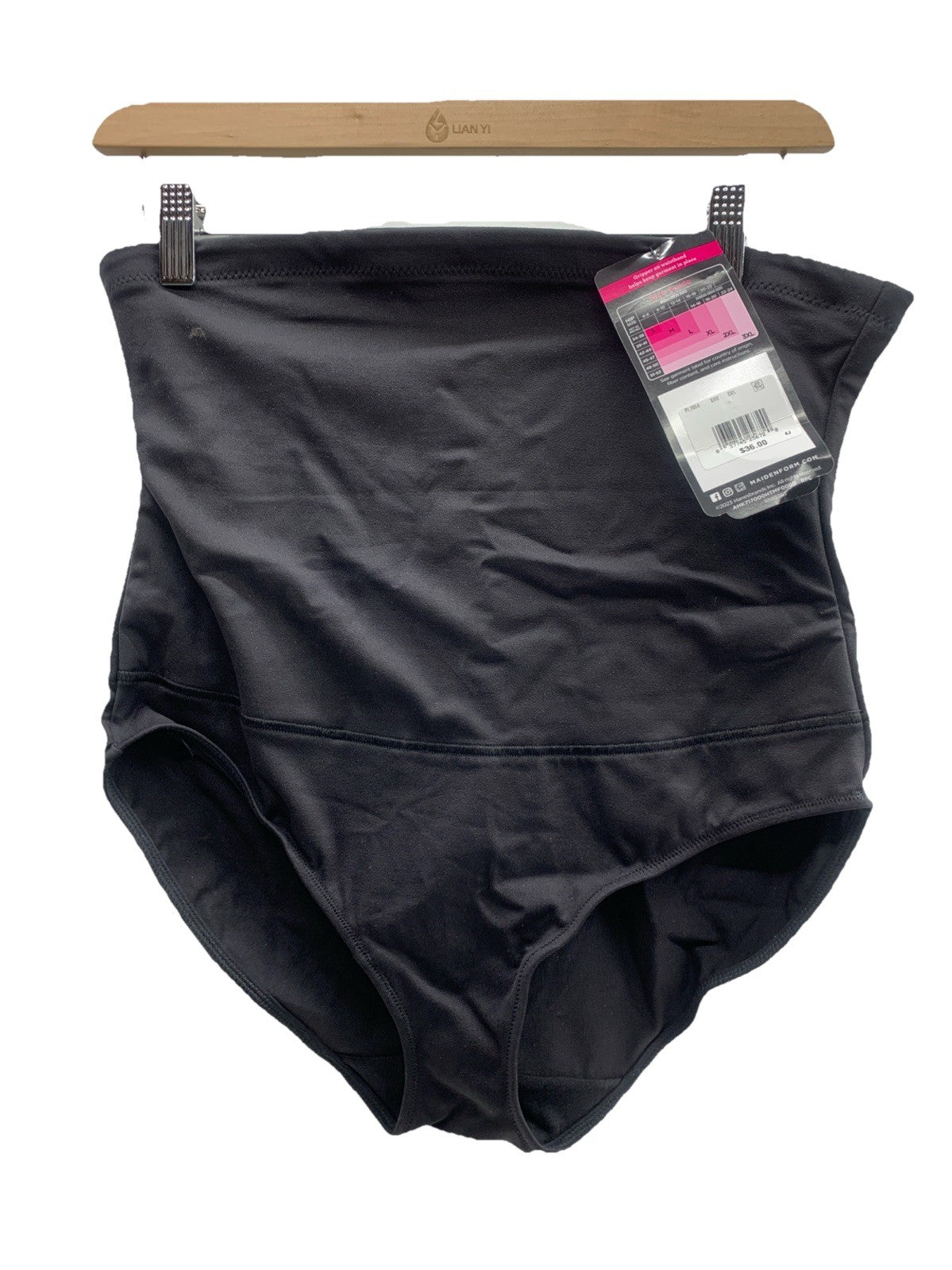 Maidenform Black Tummy Control Shaper Girdle High Waist Panty Size 2XL Underwear