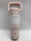 SANDJEST Bow Stainless Steel 30oz Beverage Water Tumbler w/Flip Straw & Handle