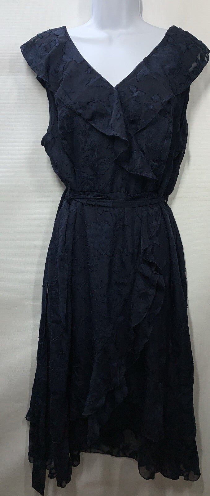 GRACE KARIN Women's Wedding Dress V Neck Ruffle High Waist Midi  Navy Size XL