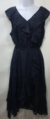 GRACE KARIN Women's Wedding Dress V Neck Ruffle High Waist Midi  Navy Size XL