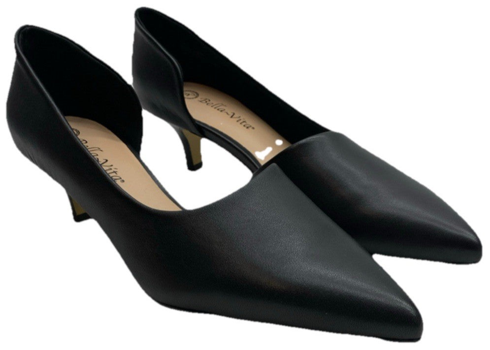 Bella Vita Women’s Quilla Pump Leather High Heel Sandal Black 51-1732 Size 9W
