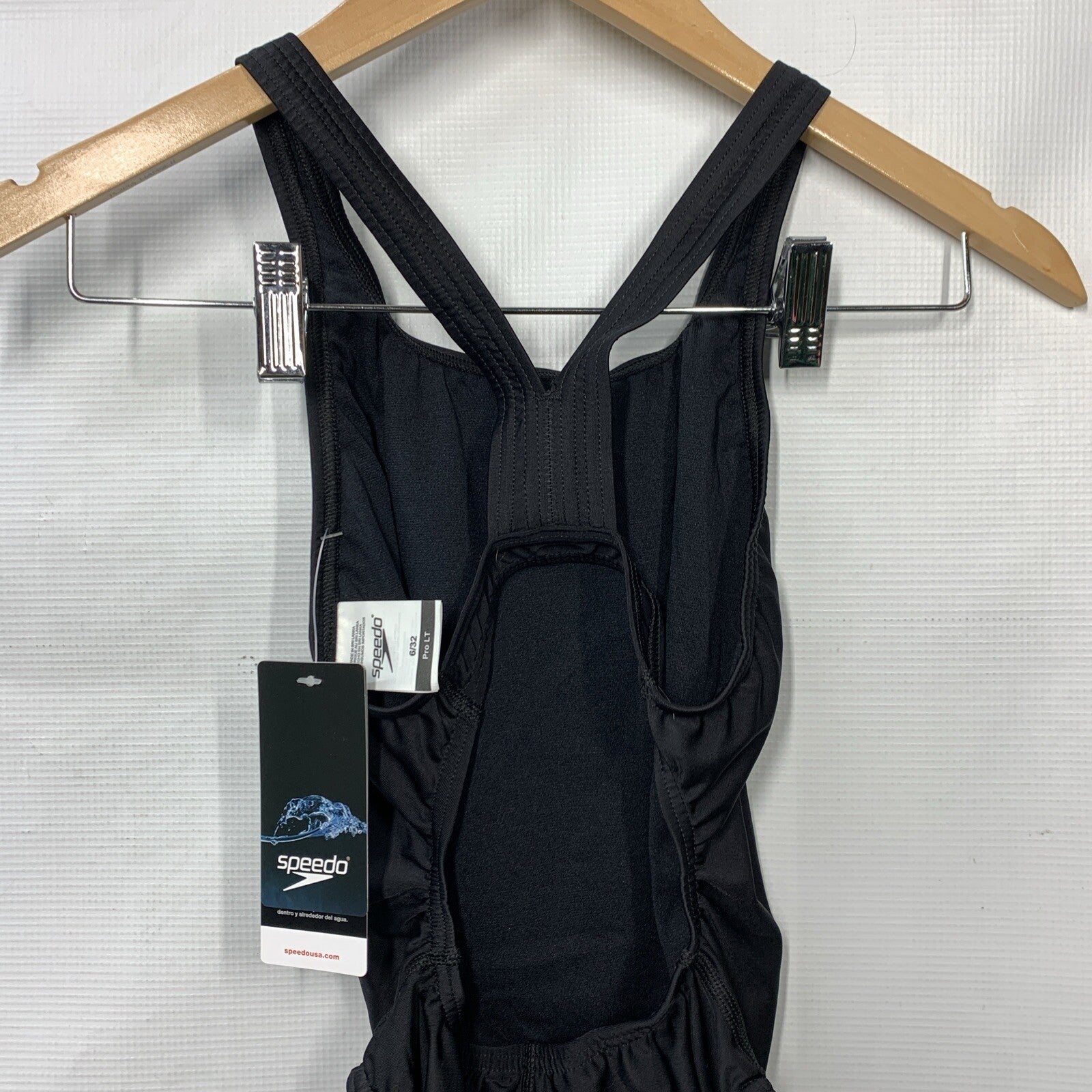 Speedo Women's Prolt Super Pro One Piece Swimsuit Black 6/32 Pull On Swimwear