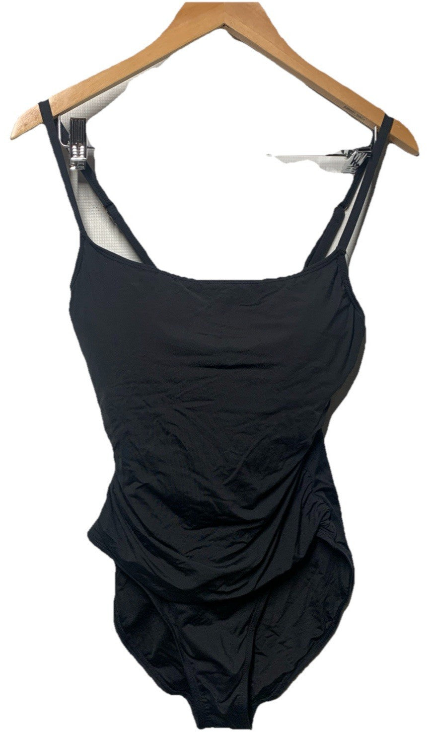 La Blanca Women's One Piece Swimsuit Island Goddess Shirred Side Bathing Size 14