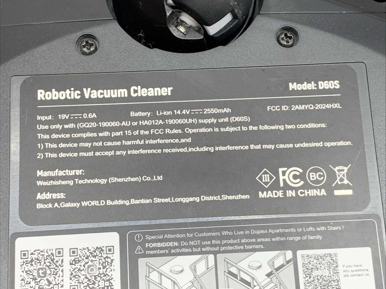 Sheliki D60S Robot Vacuum Cleaner and Mopping Laser Intelligent Scanning Black