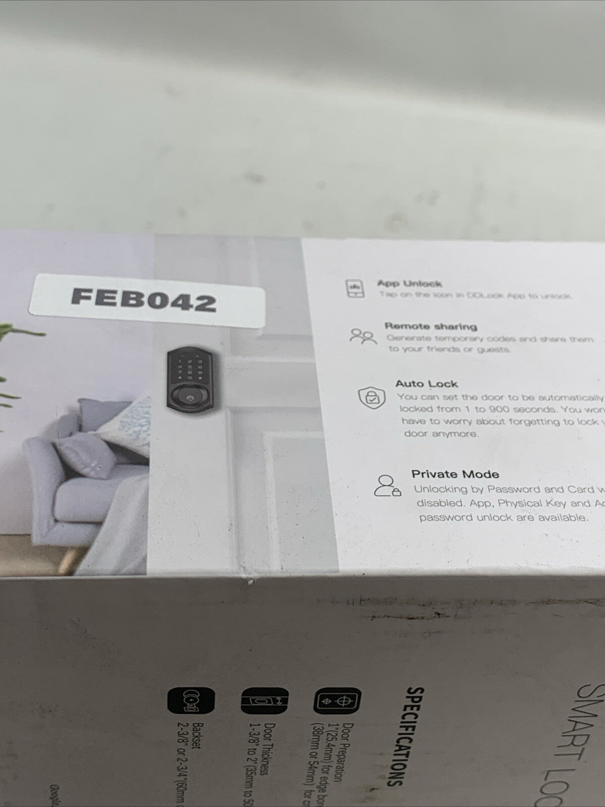 Veise VE07 Fingerprint Smart Lock Keyless Entry Deadbolt Front Door Matte Black