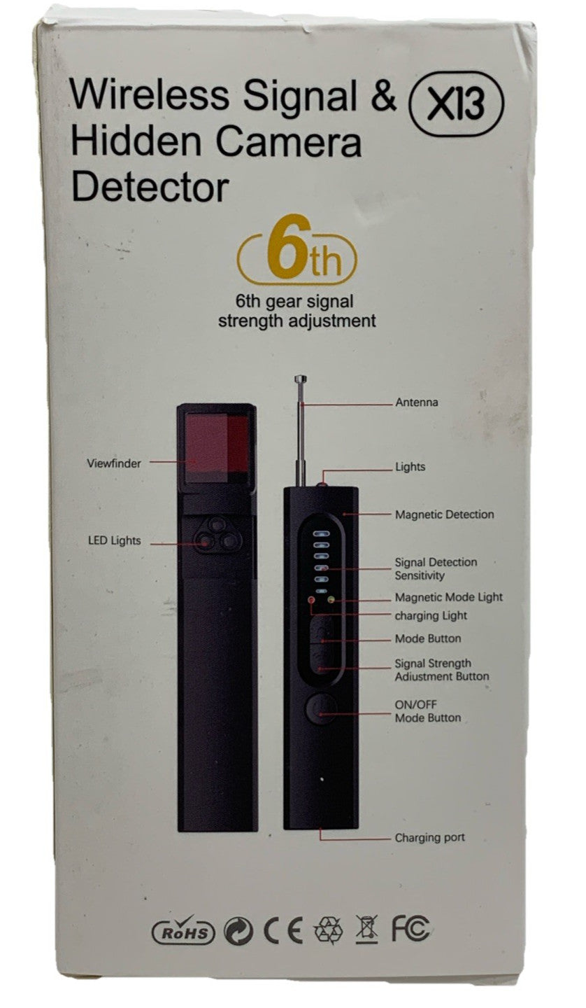 X13 Wireless Signal & Hidden Camera Detector Anti-Spy 6th Gear Signal Scanner