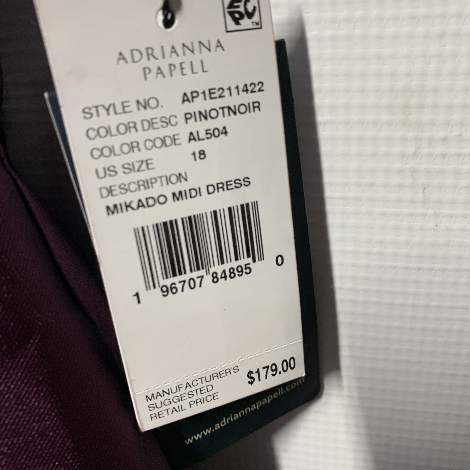 Adrianna Papell Women's Mikado Square-Neck Fit & Flare Party Midi Dress Size 18