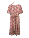 GRACE KARIN Women's Summer Floral Boho Dress Short Sleeve Pink Size S V-Neck