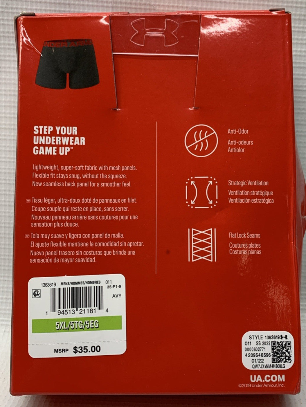 Men's Under Armour 2-Pack UA Tech 6-inch Boxerjock Boxer Briefs 5XL Fit & Feel