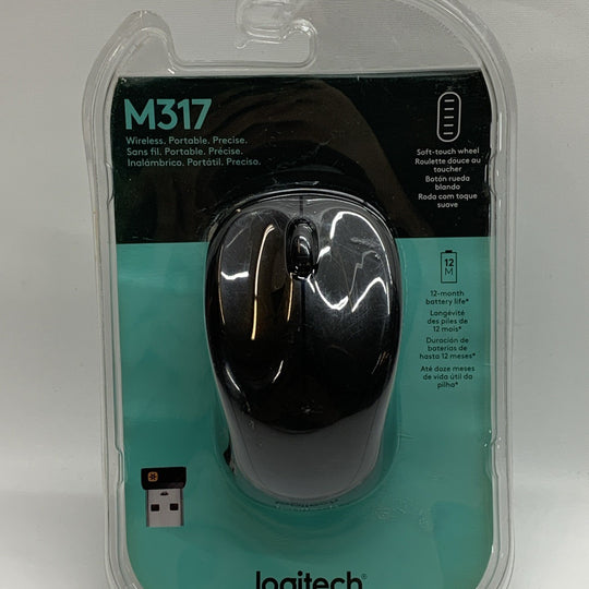Logitech Wireless Optical Mouse 1000 DPI 2.4 GHz with Nano Receiver M317 - Black