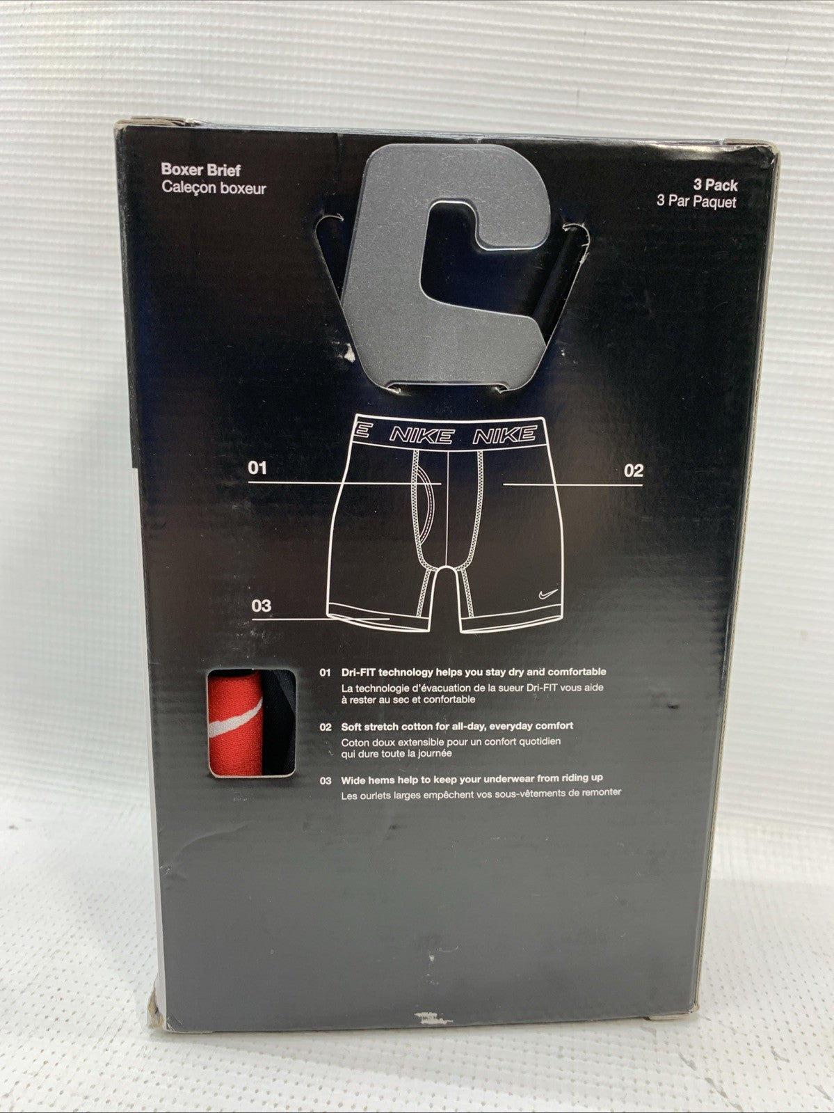Nike All Day Cotton Stretch Boxer Brief Underwear Dri-fit Size XL Multi - 3-Pack