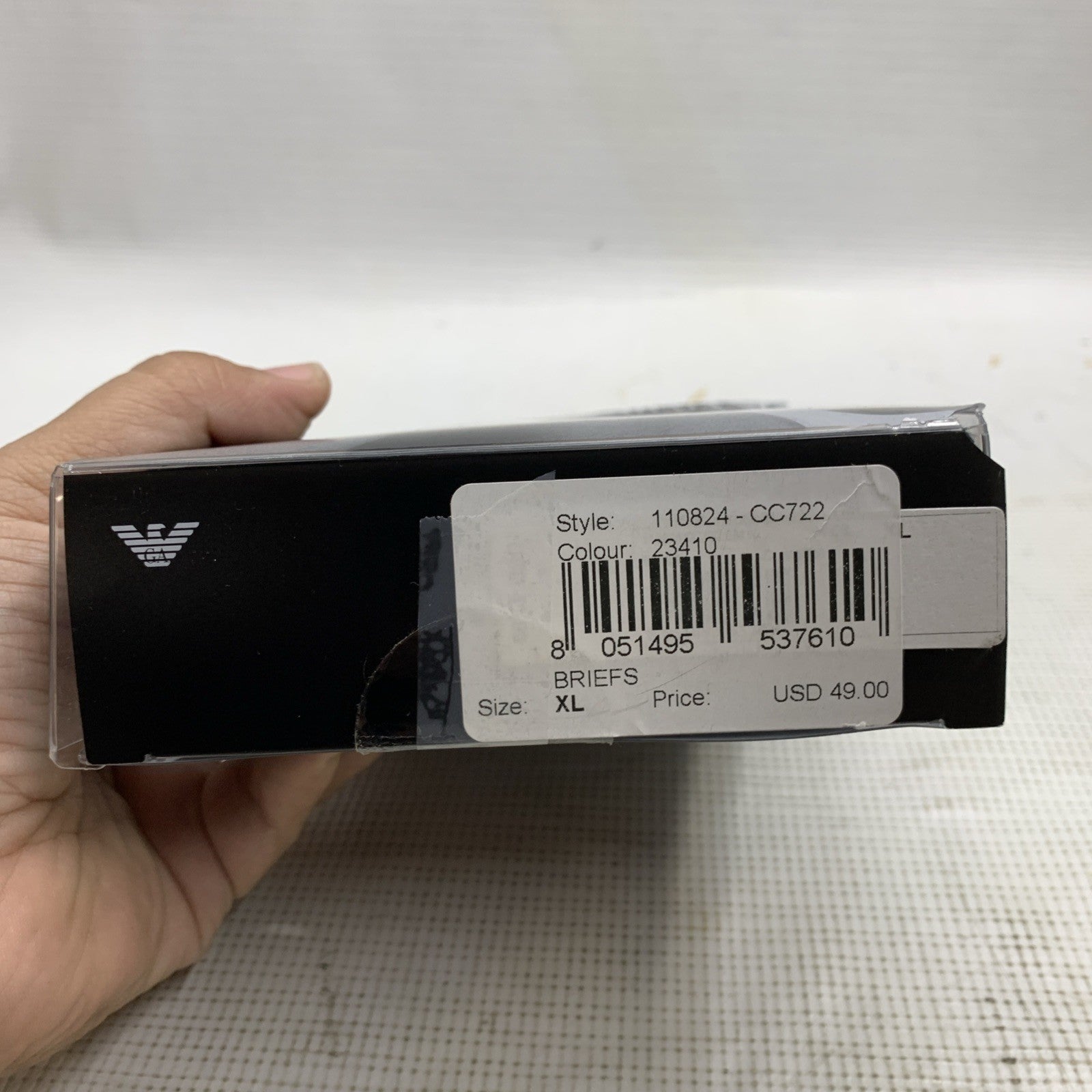 EMPORIO ARMANI Brief Pure Cotton White Red Black Size XL Underwear - 3 Pack