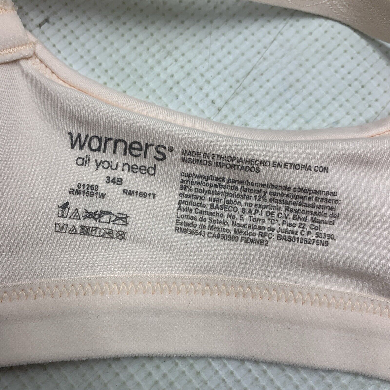 Warner's Women's Cloud 9 Super Soft Wireless Lightly Lined Comfort Bra Size 34B