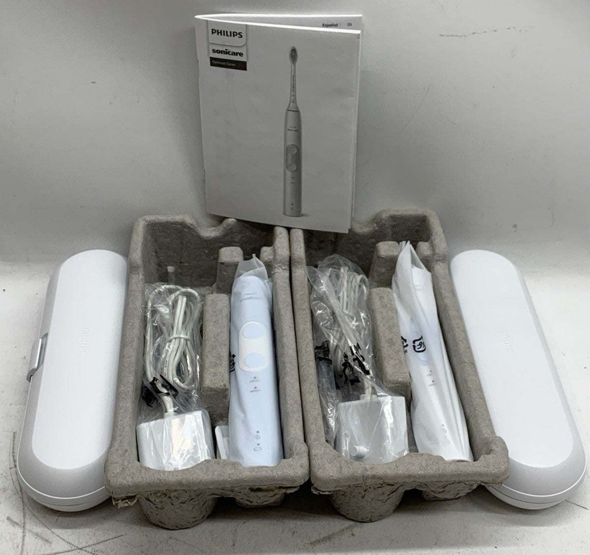 Philips Sonicare Optimal Clean Sonic Rechargeable ToothBrush HX6829/70 - 2 Pack