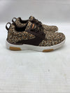 Ortho Comfort Shoes Womens 6.5 Fashion Sneakers Leopard Brown Fabric Lace Up