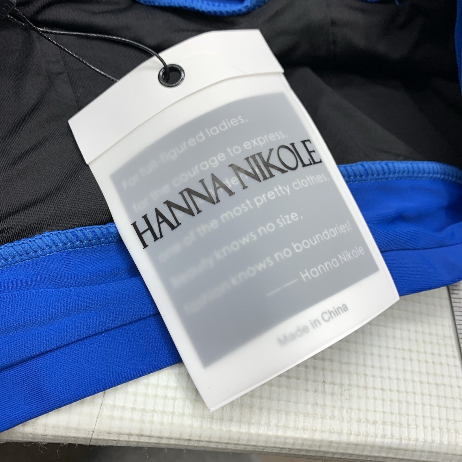 Hanna Nikole Womens Plus Size High Waisted Bathing Swim Suit Skirt Size 22W Blue