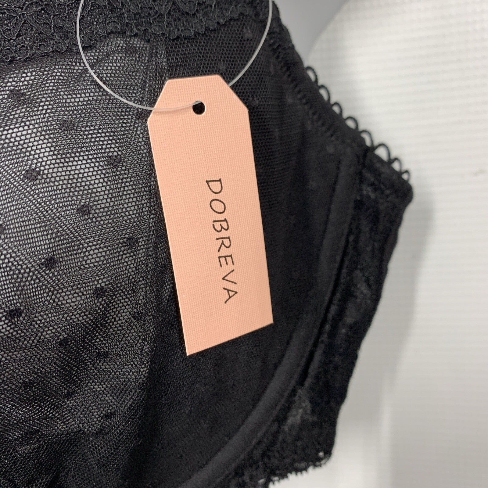 DOBREVA Women's Sexy Lace Bra Underwire Balconette Unlined Demi Sheer Black 42D