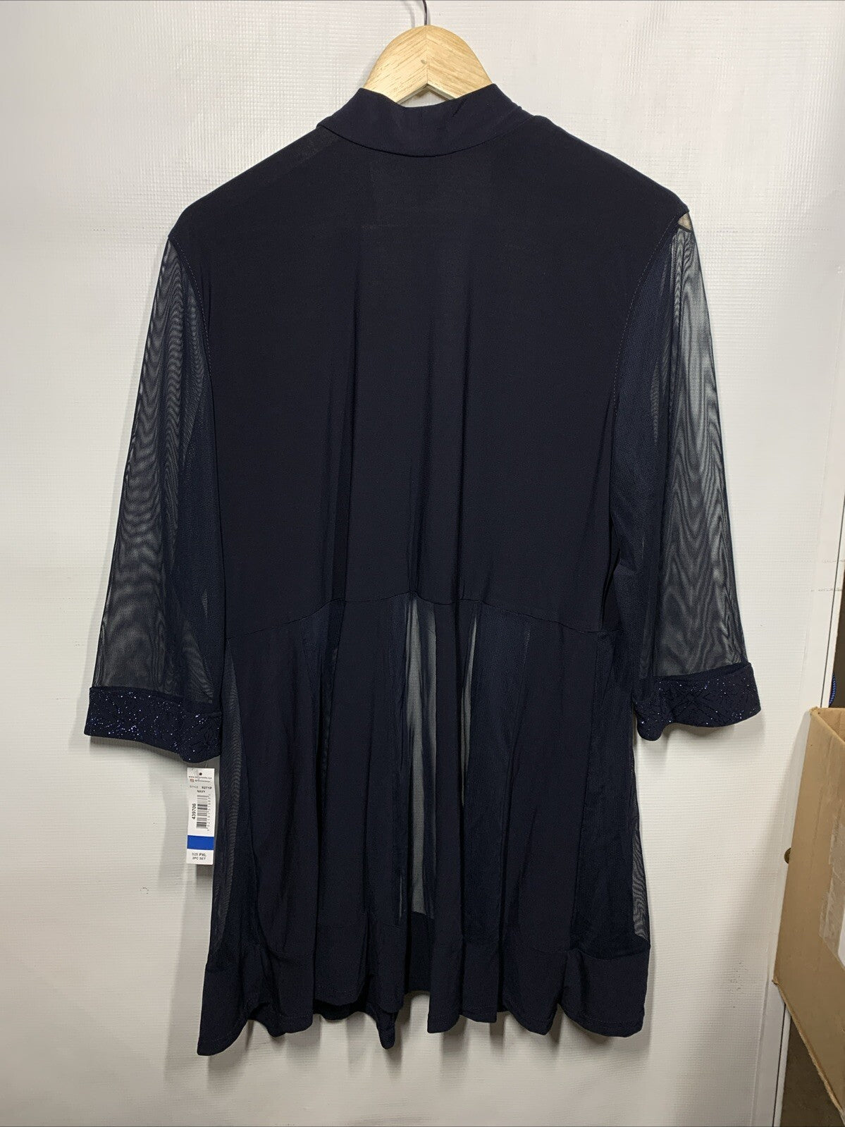 R&M Richards Short Mother of The Bride Formal Dress Size PXL Navy 8271P 2 Piece