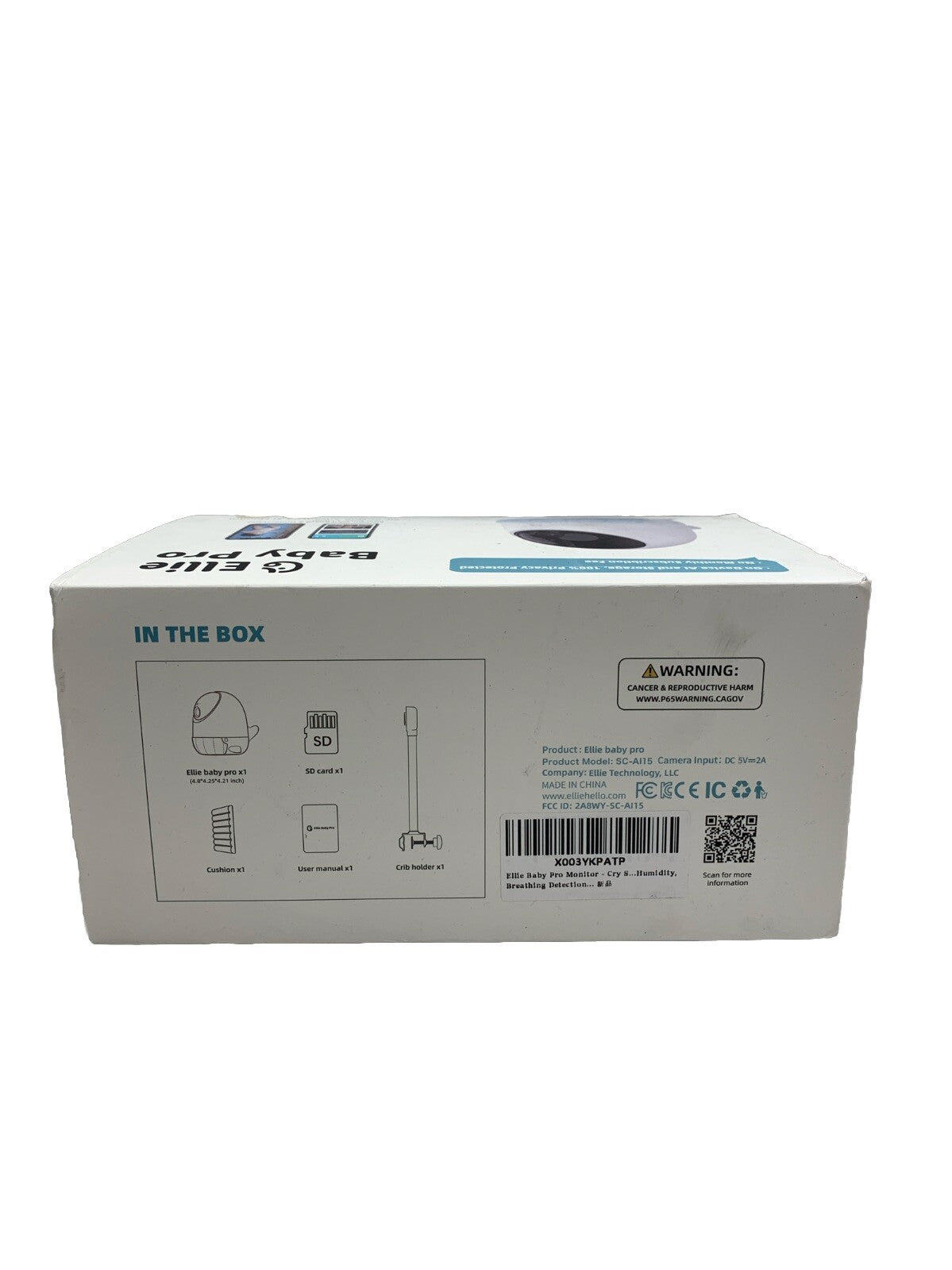 Ellie Baby Pro Baby Smart Monitor 2-Way Talk Blue Breathing Detection Temp Humid