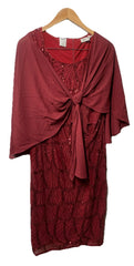 GRACE KARIN Women's Sequin Mother of The Bride Formal Wedding Dress Size 16 Red