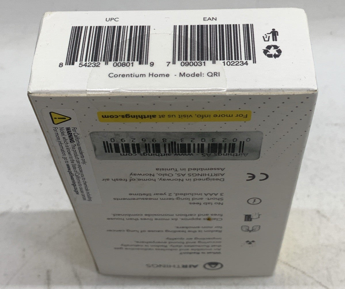 Airthings Corentium Home Digital Radon Detector QRI Battery Operated Portable