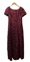 Alex Evenings Long Rosette Mother of The Bride Dress 112788 Size 10 Short Sleeve