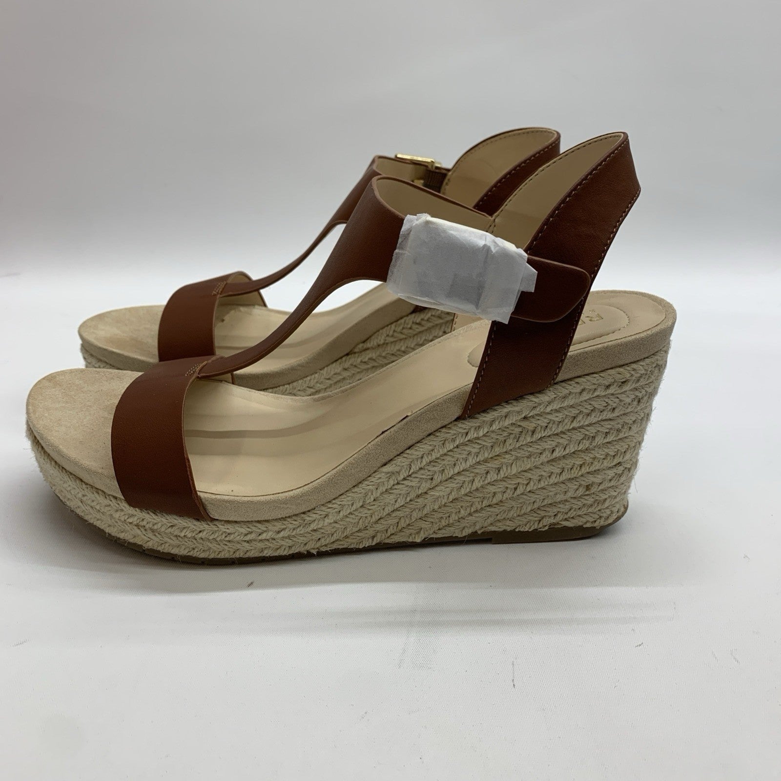 Kenneth Cole REACTION Women's Card Platform Wedge Sandal 9 Tan Ortholite Foam