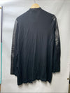 Michael Stars Women’s Faux Leather Patchwork Open Front Cardigan LG Long Sleeve
