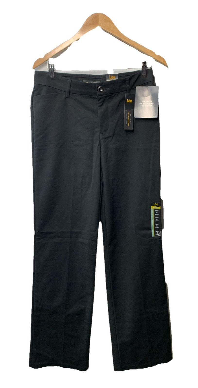 Lee Flex-Motion Women's Mid-rise Long Regular Fit Trouser Pants Size 6 Black