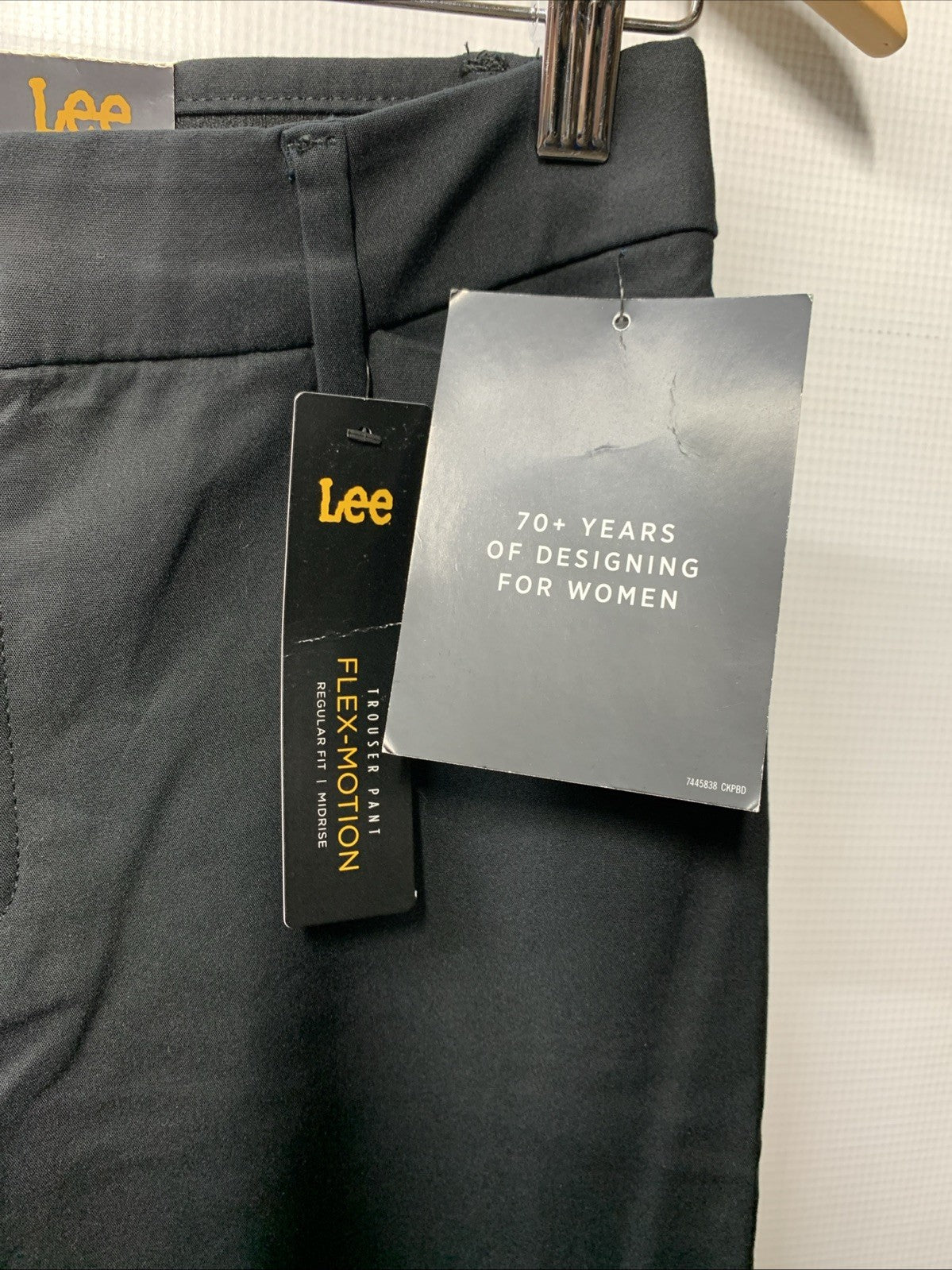 Lee Flex-Motion Women's Mid-rise Long Regular Fit Trouser Pants Size 6 Black