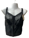 Carnival Women's Front Closure Longline Bra Black 36DD Nylon Cups Scalloped Lace