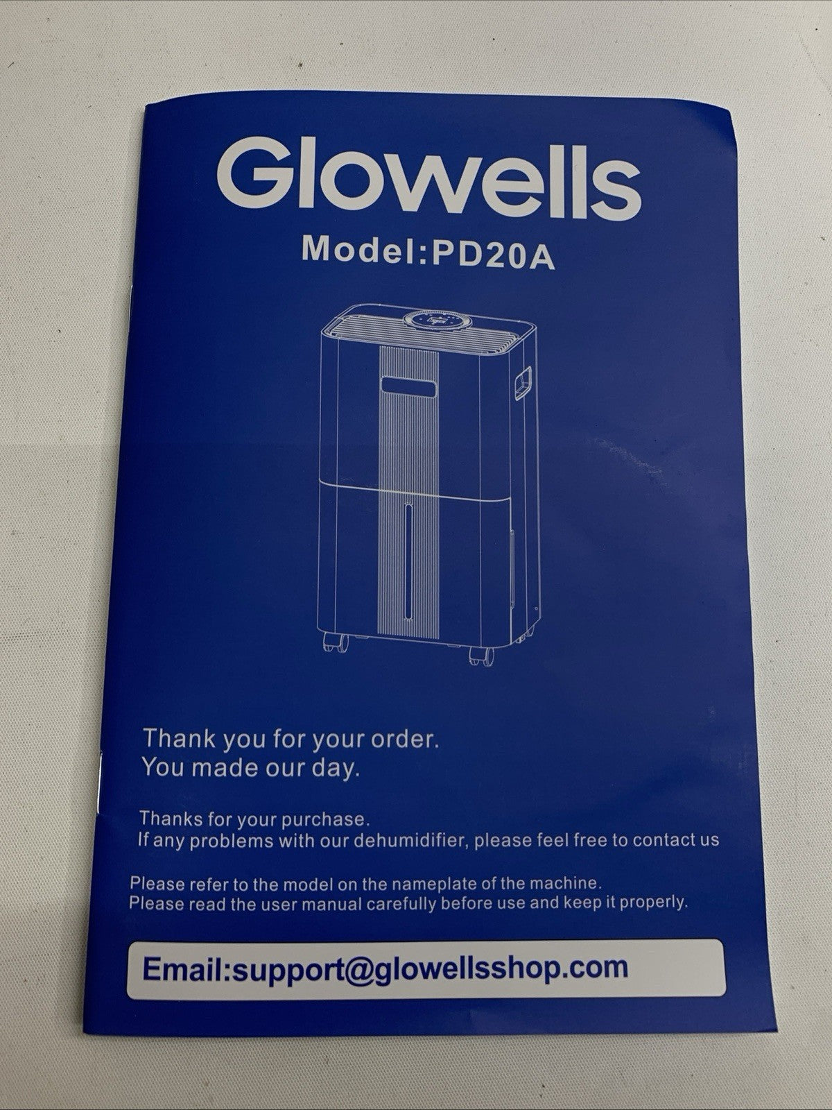 Glowells PD20A Dehumidifiers 120W 120Volts 60Hz for Home RV, Bathroom, Bedroom