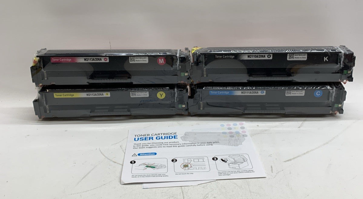 Replacement CYMBK for HP 206A Toner Cartridges for Color Laser Jet Pro - 4 Pack