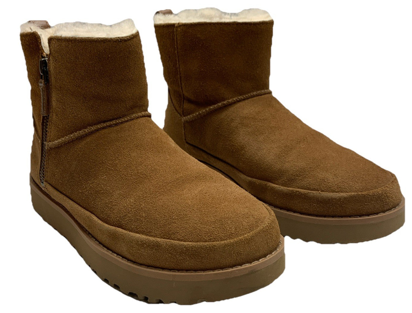 UGG Mini Big Kids Classic Boots in Brown Chestnut Size 5 K/1157732K Side Zip