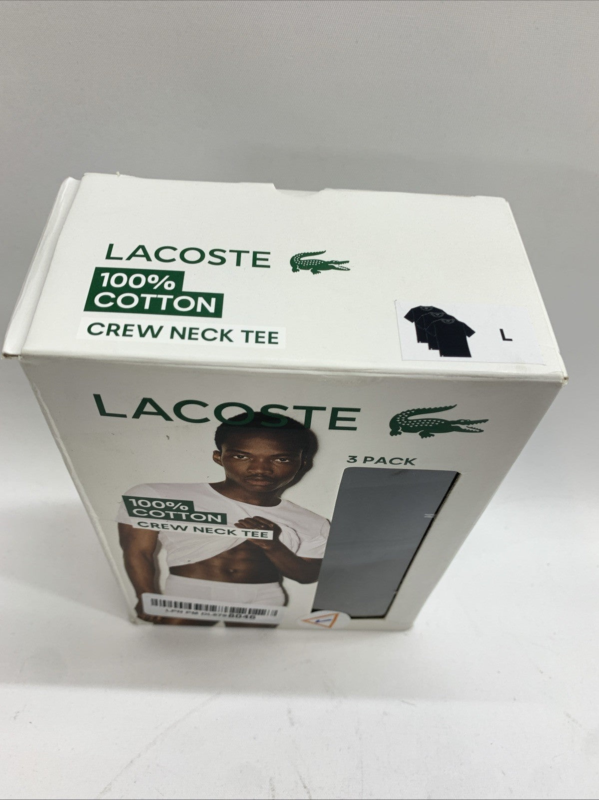 Lacoste Men's Comfort Crew Neck Tee 100% Cotton T-Shirt Black 3-Pack Size Large