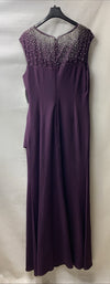 Alex Evenings Women's Long Cascade Ruffle Sleeveless Leg Slit Dress Size 14