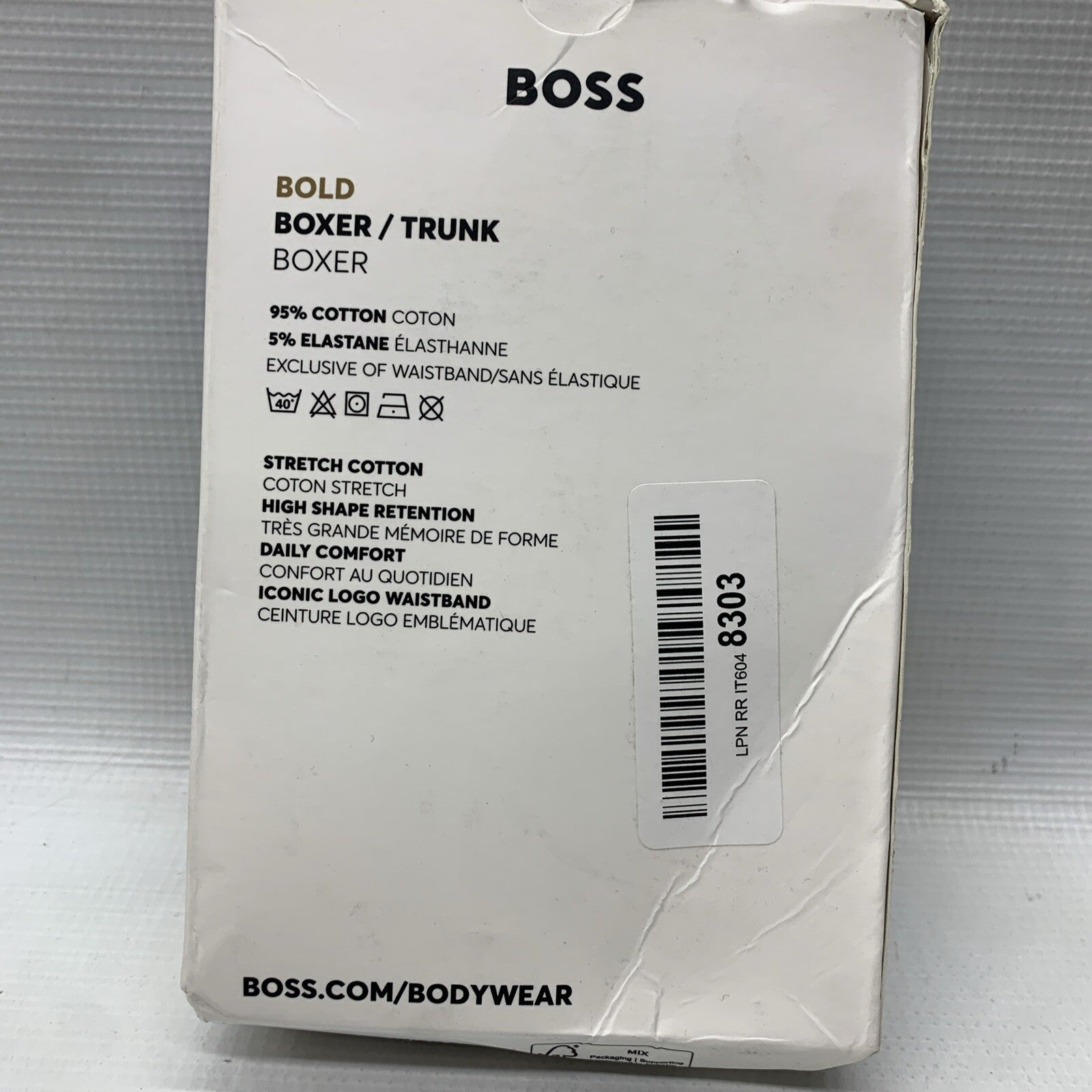 Hugo Boss Men's Bold Boxer Trunks Medium Organic Cotton Blue Navy Black - 3 Pack