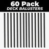 60 Pack Deck Balusters with End Caps&Screws 32.25 Inch Rectangle Staircase Balus
