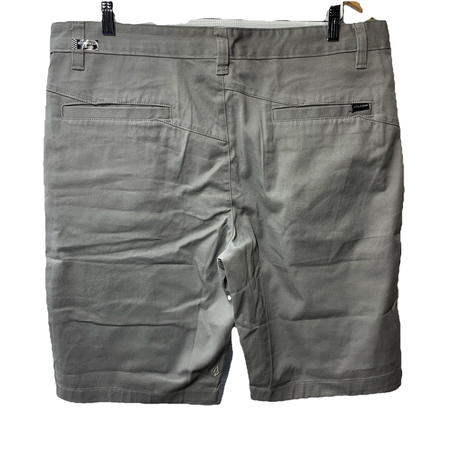 Volcom Men's VMonty Stretch 22 Chino Shorts A09117V3 Size 34 Dark Gray w/Pockets