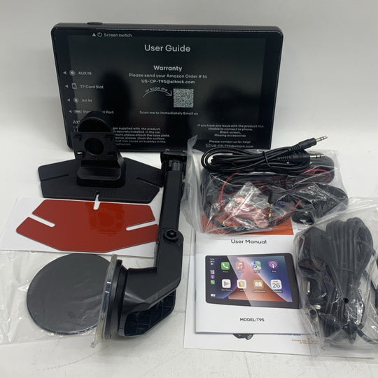 T95 Portable Wireless Carplay Stereo Touchscreen with 4K Dash Cam: Portable 9”