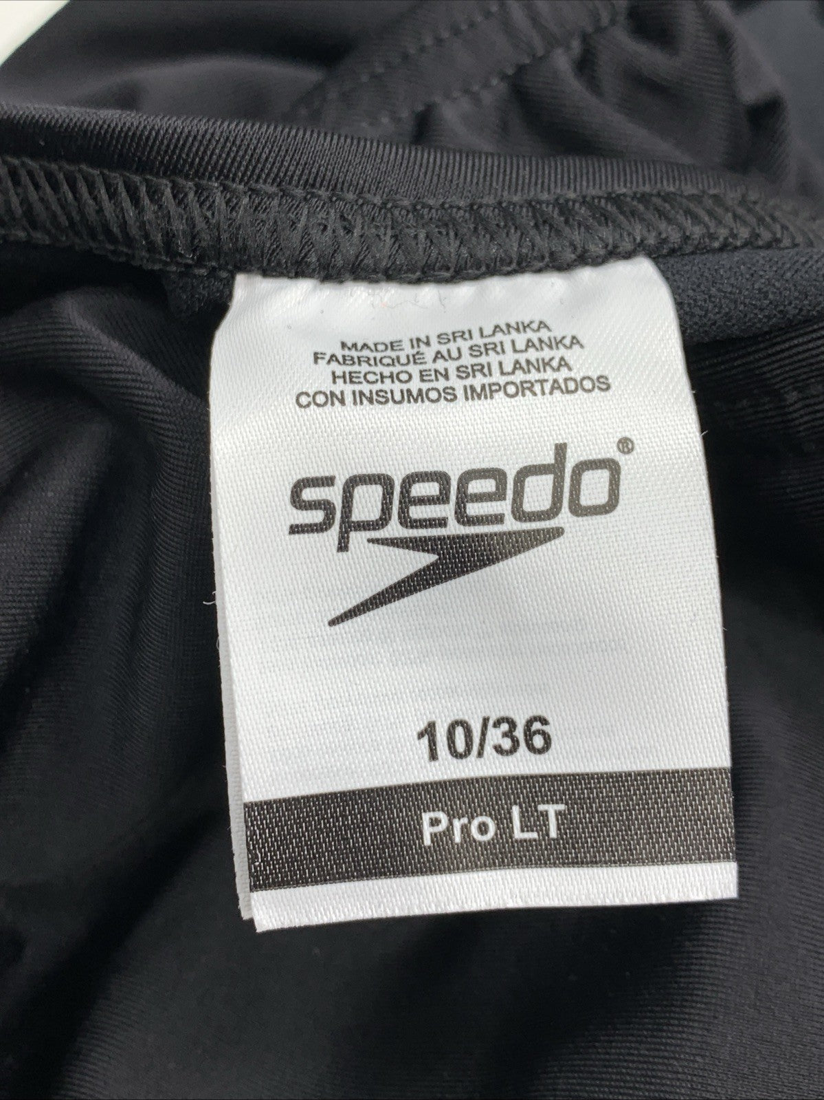 Speedo Women's Team Black One Piece Swimwear 10/36 Competition New Tags