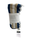 Navy/Tan Mexican Blanket by Laguna Beach Textile Co - Beach, Yoga, Camping,