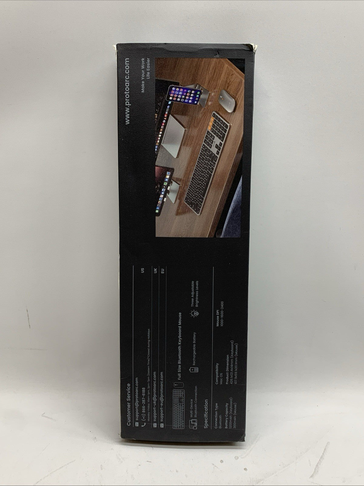 ProtoArc Backlit Bluetooth Keyboard and Mouse for Mac KM100-A Full Size Wireless