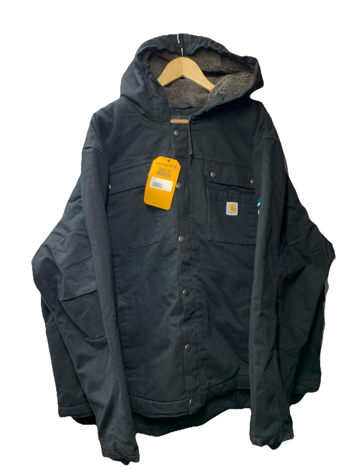 Carhartt Relaxed Fit Sherpa Lined Hooded Utility Jacket OJ3826-M Black Size 4XL