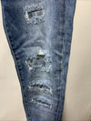 Kancan Women's Mid Rise Ankle Super Skinny Slim Blue Jeans Size 3/25 Long Pants