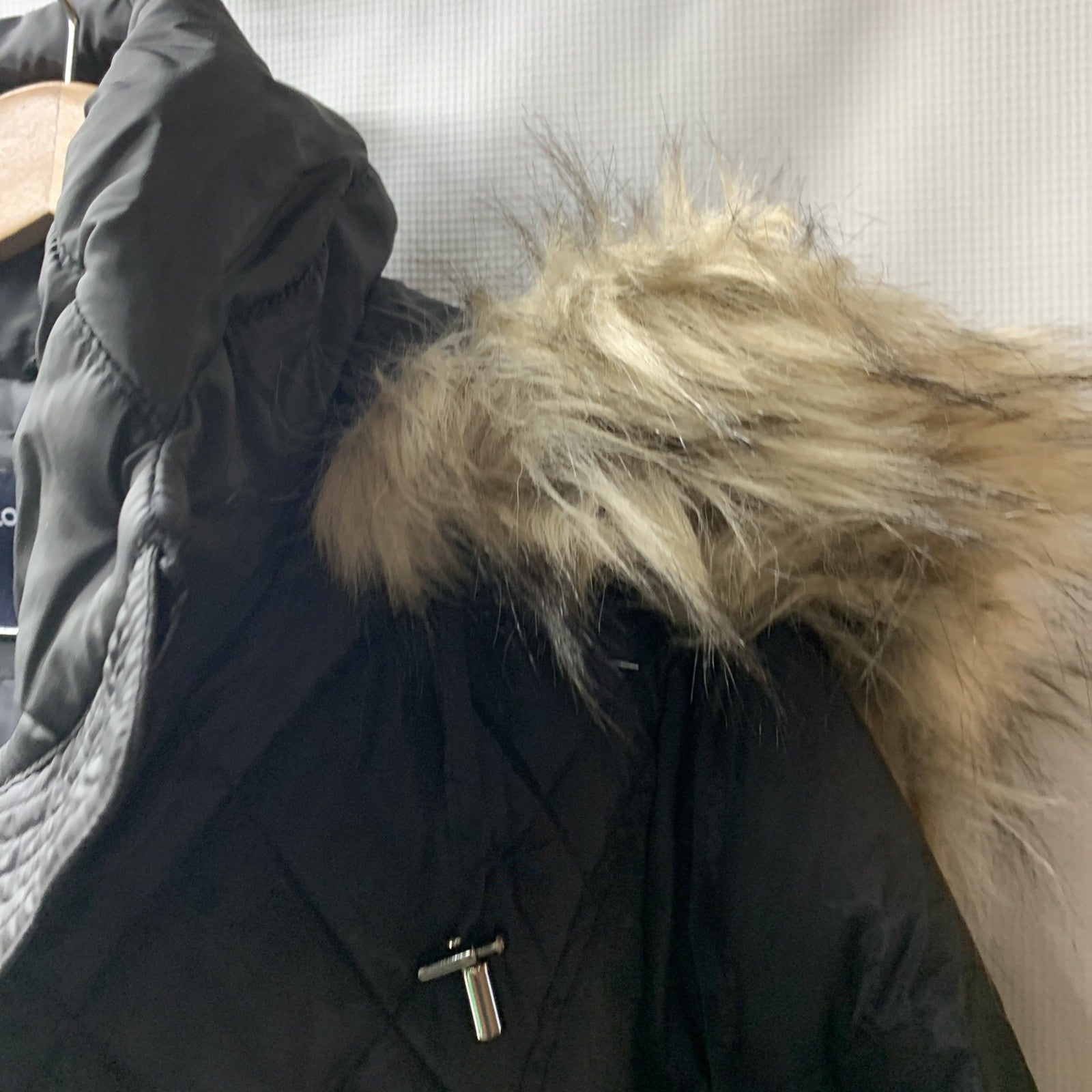 London Fog Hooded Down Puffer Jacket Coat Black Sz Small Long Sleeve L820627L93