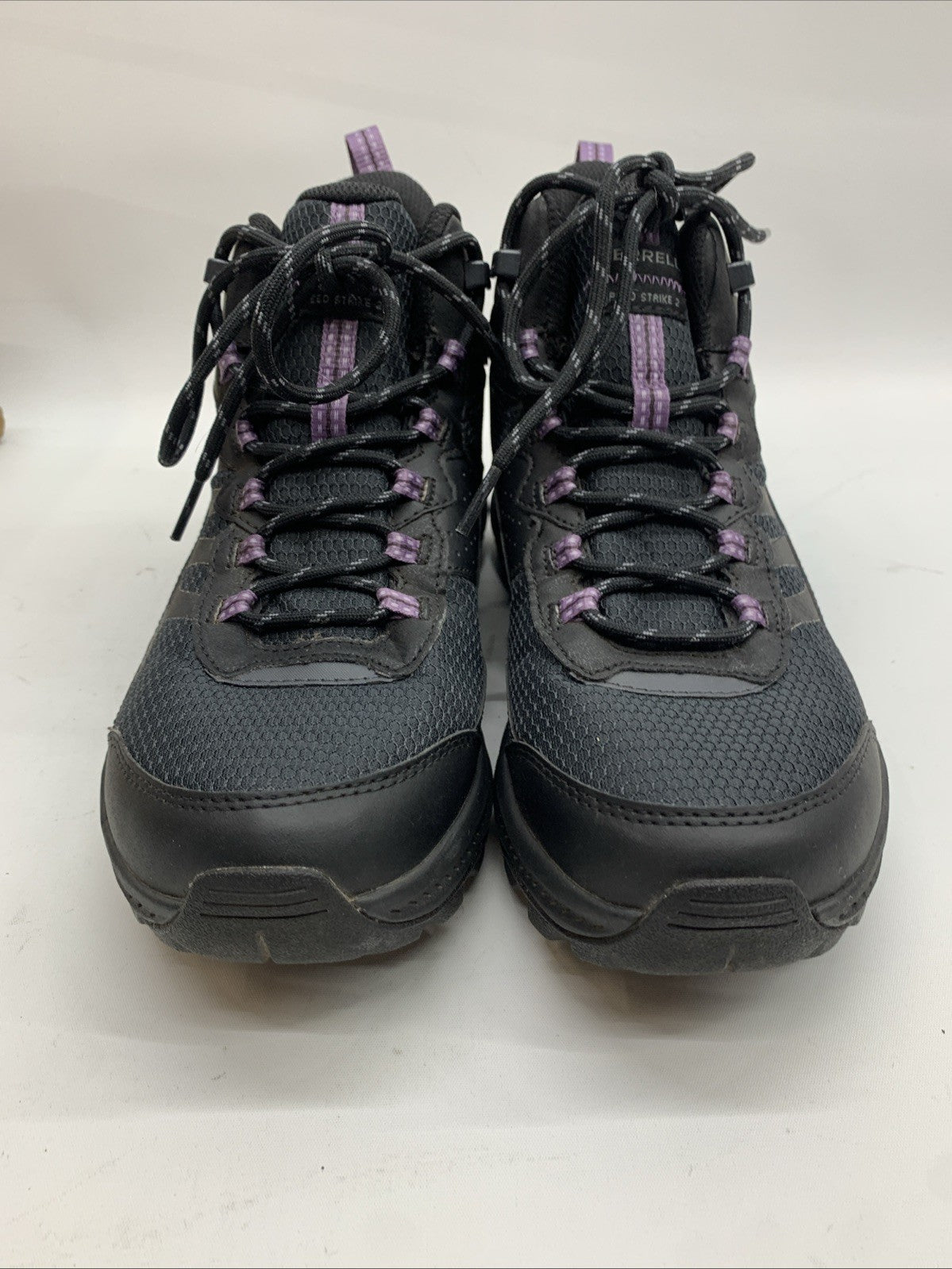Merrell Women's Speed Strike 2 Mid Wp Black Boots 9.5 Black Purple J038274 Lace