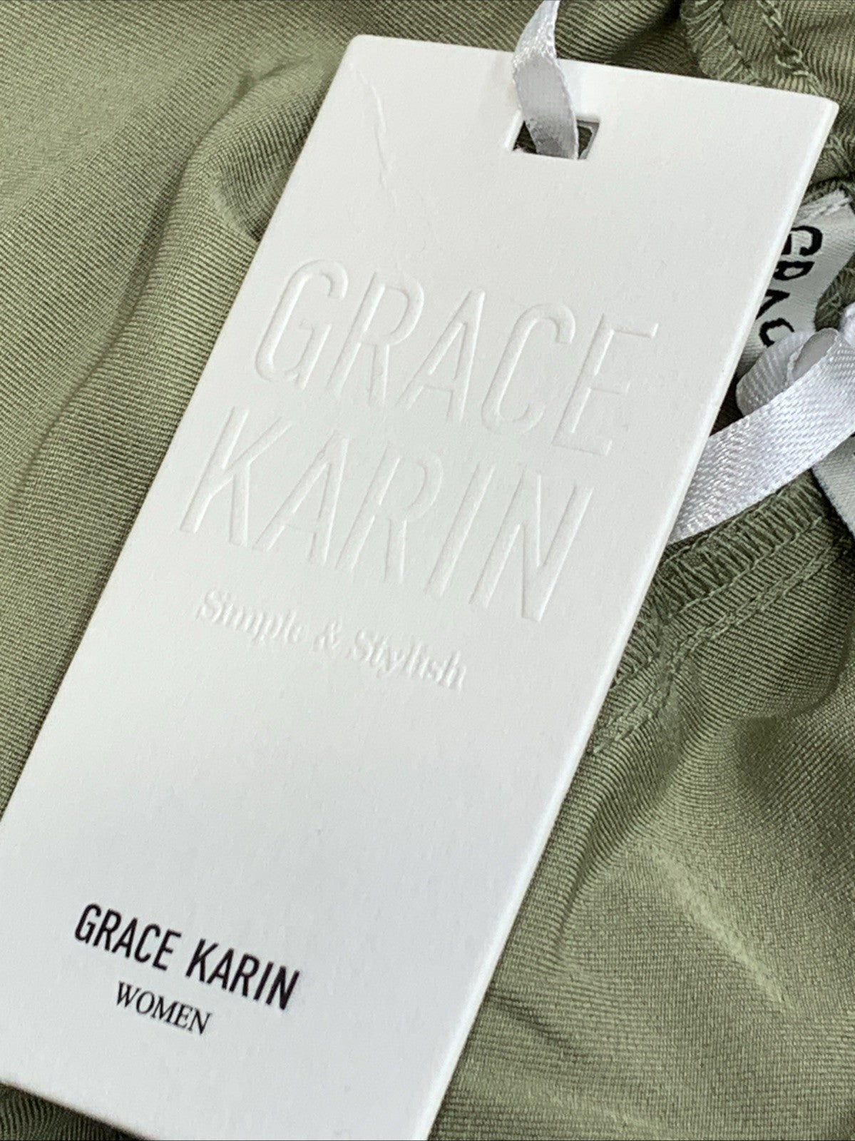 GRACE KARIN Women Bowknot Tie Waist Summer Casual Shorts with Pockets Size 2XL