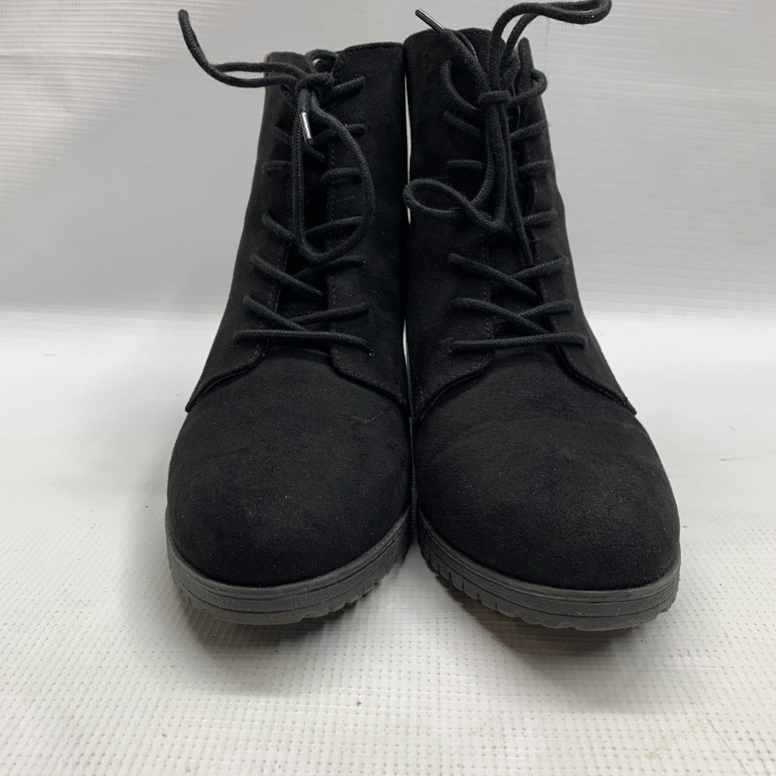 Dr Scholls Womens Size 9M Lawrence Black Casual Lace Up Block Heel Boots Black