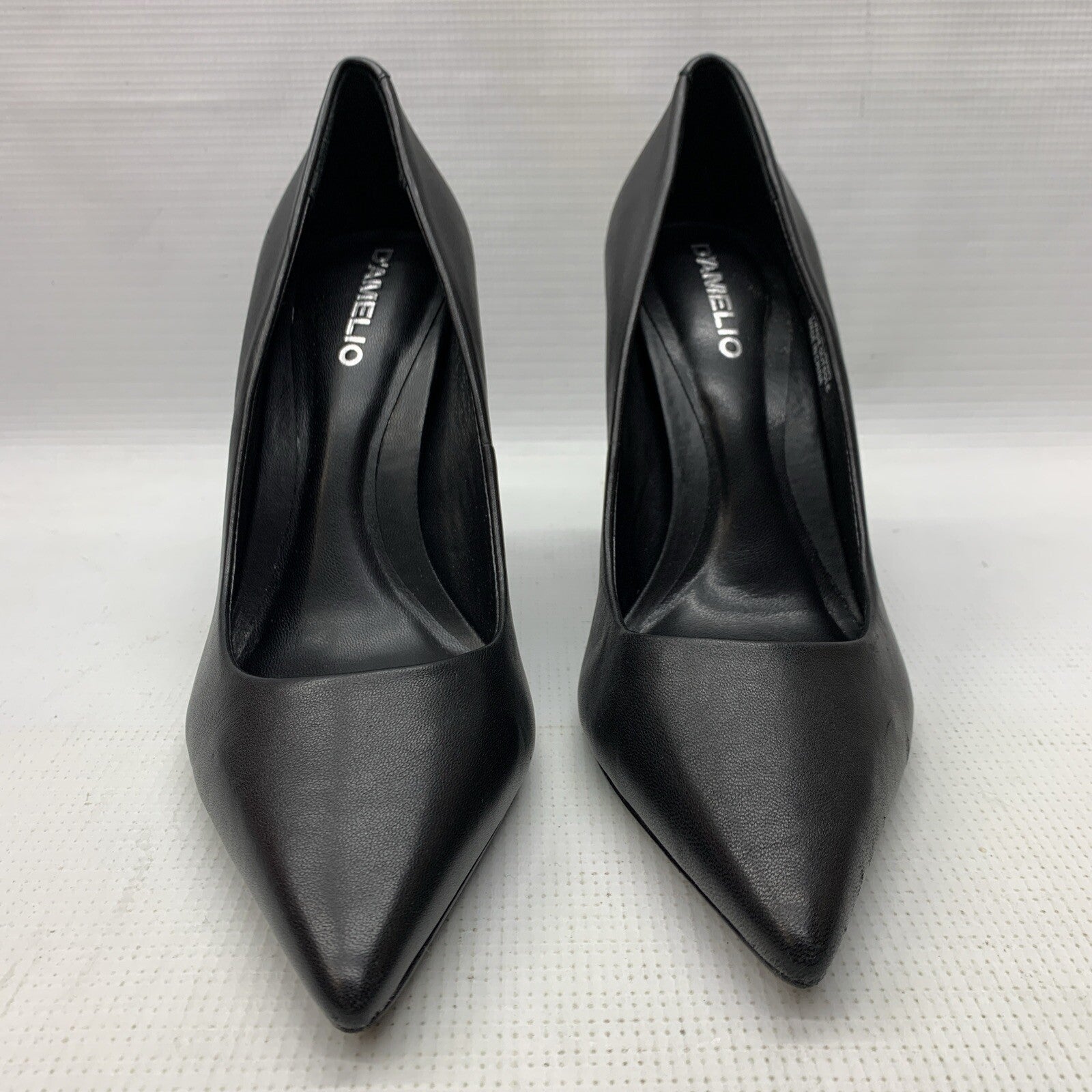 D'Amelio Womens Footwear Black Leather Karyenaa Pump Size 7.5 High Heel Slip-on
